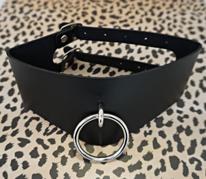 Thick 2-Strap Leather Choker