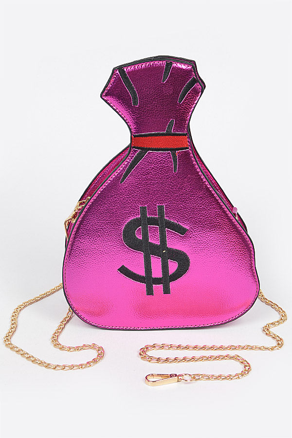Money Bag Shiney Clutch.